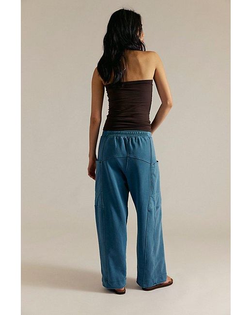 Free People Blue We The Free Jet Set Knit Pull-On Pants