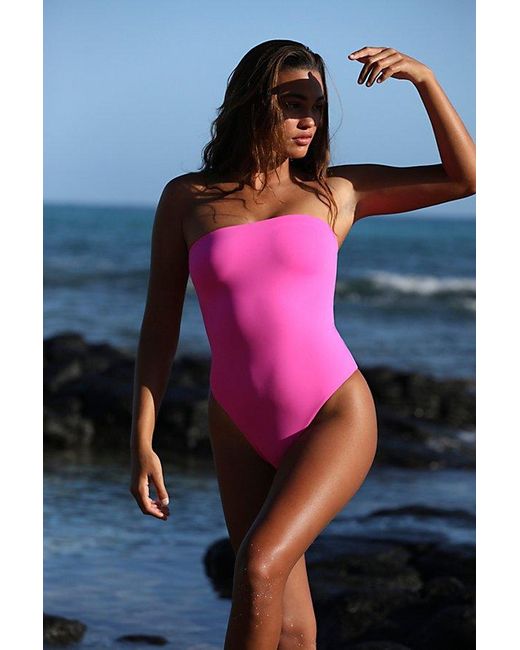 Toast Swim Red Toast Signature Tube One-piece At Free People In Pitaya, Size: Xs