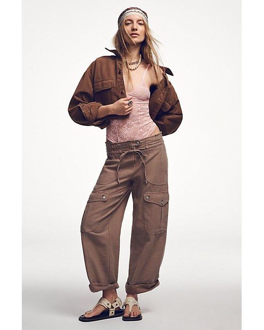 Free People Natural Park Ave Pull-On Cargo Pants