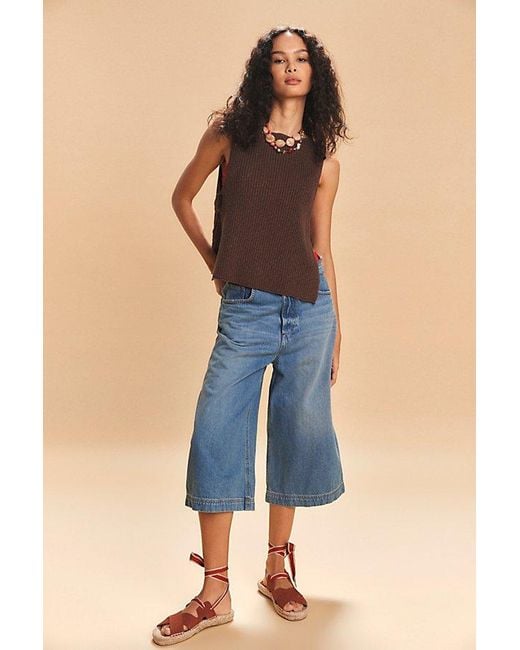 free-est Brown Lizzie Sweater Top By
