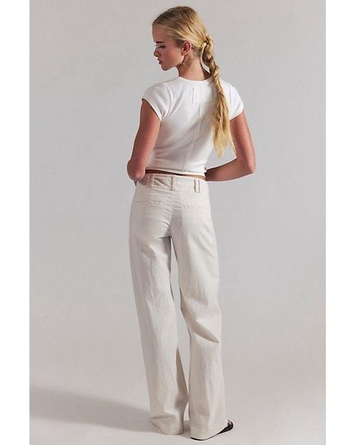 Free People Gray Time Flies Low-Rise Clean Solid Trousers