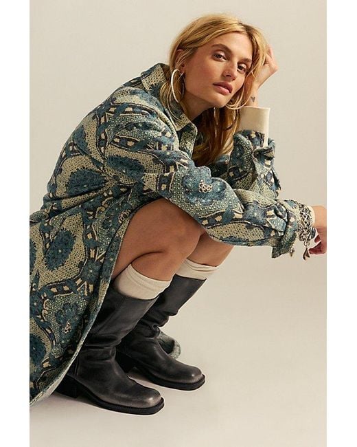 Free People Brick Lane Jacquard Maxi Shirt | Lyst