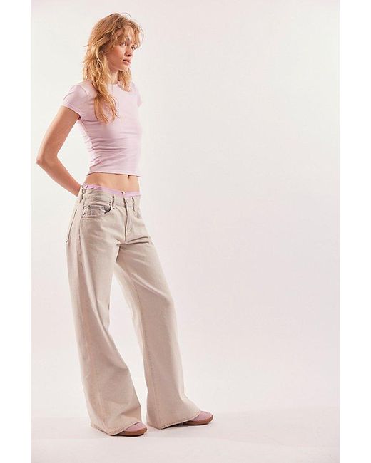 Agolde Pink Clara Low-Rise Baggy Flare Jeans