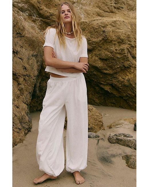 free-est Green Stella Cotton-Jersey Pant Set By