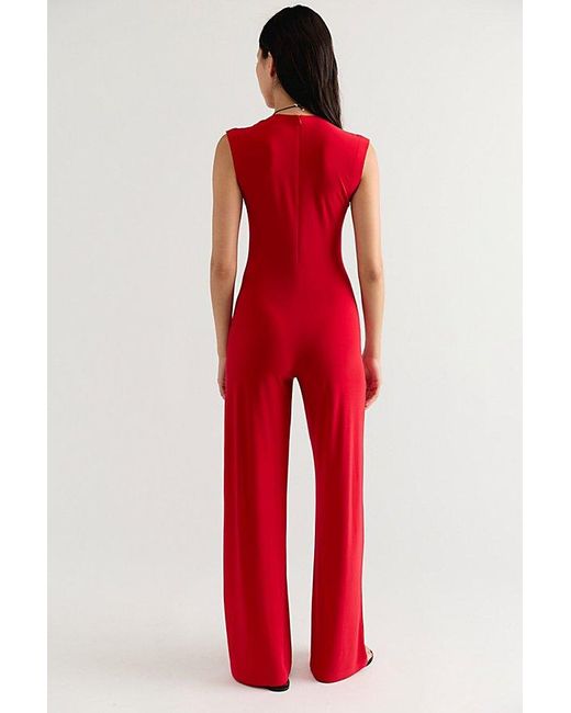 Norma Kamali Red Sleeveless Jumpsuit