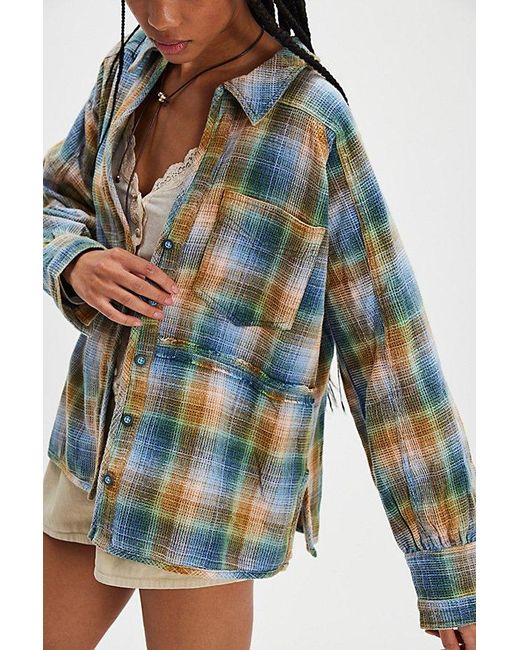 Free People Multicolor Cozy In Plaid Shirt