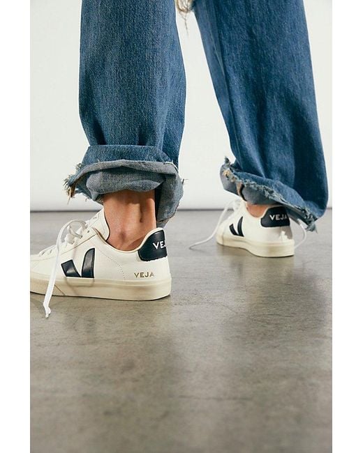 Veja Blue Campo Sneakers At Free People In Extra White/black, Size: Eu 37