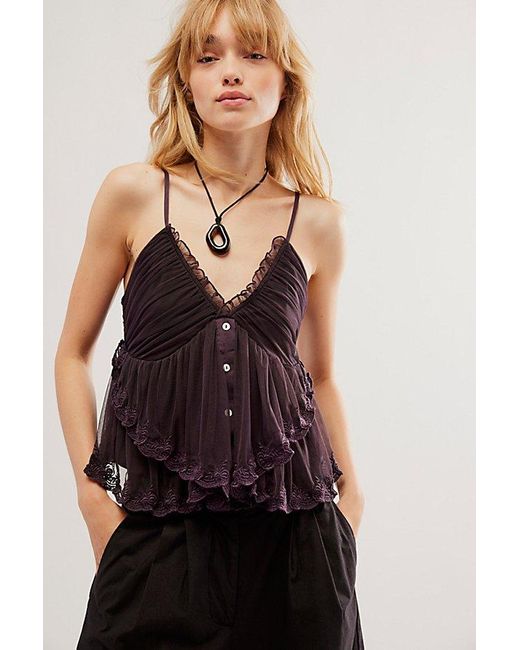 Free People Brown Femme Fatale Tank Top At In Cocoa, Size: Large