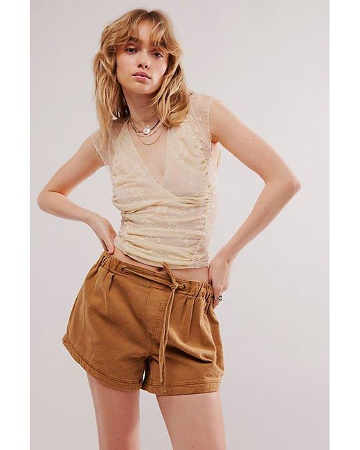 Free People Brown Romy Pull-on Shorts