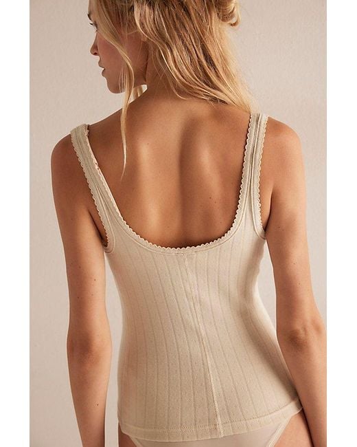 Free People Brown End Game Pointelle Tank