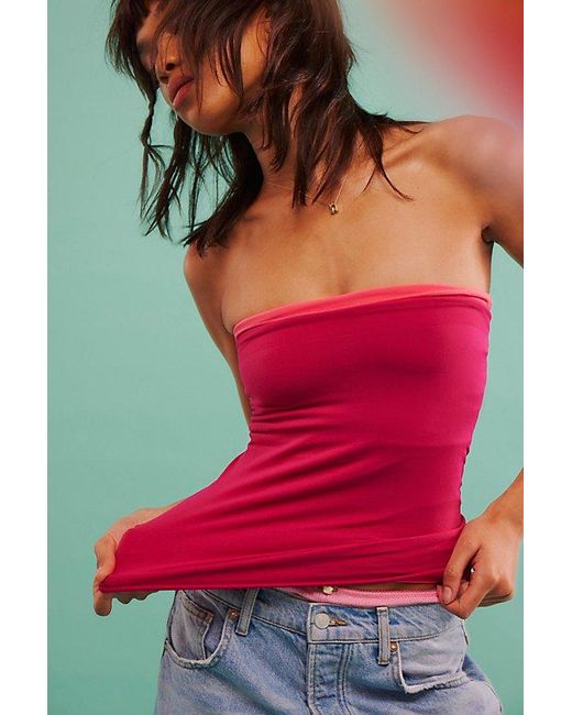 Intimately By Free People Red The Carrie Tube Top