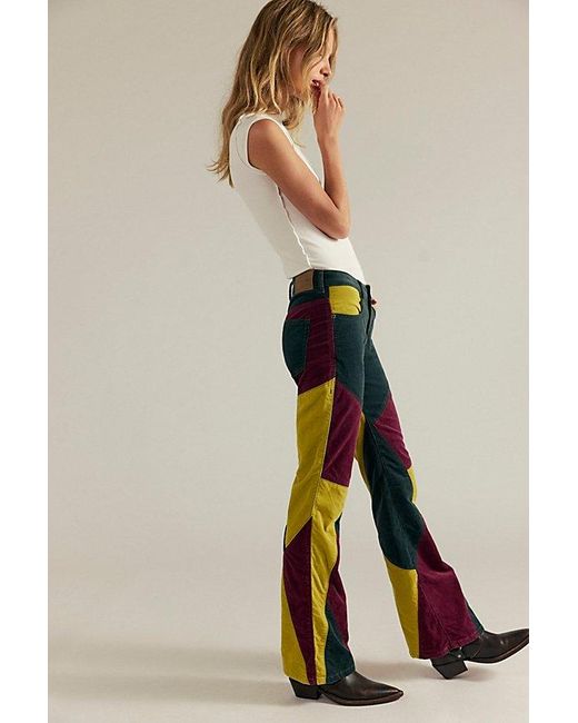 Free People Multicolor On Your Side Cord Patched Bootcut Jeans