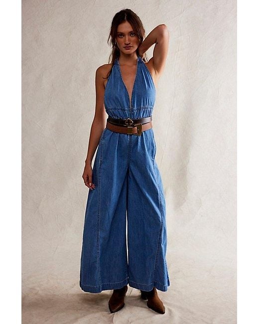Free People Blue We The Free Sunrays One-Piece