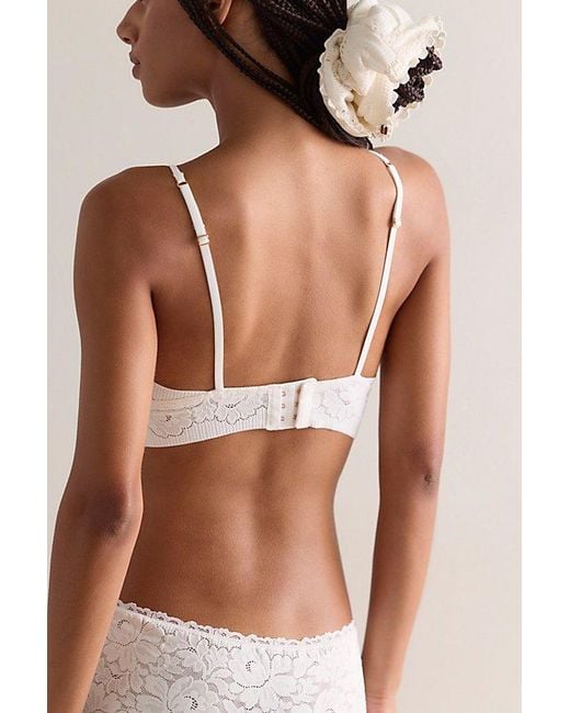 Intimately By Free People White Smooth Talking Lace Triangle Bralette By