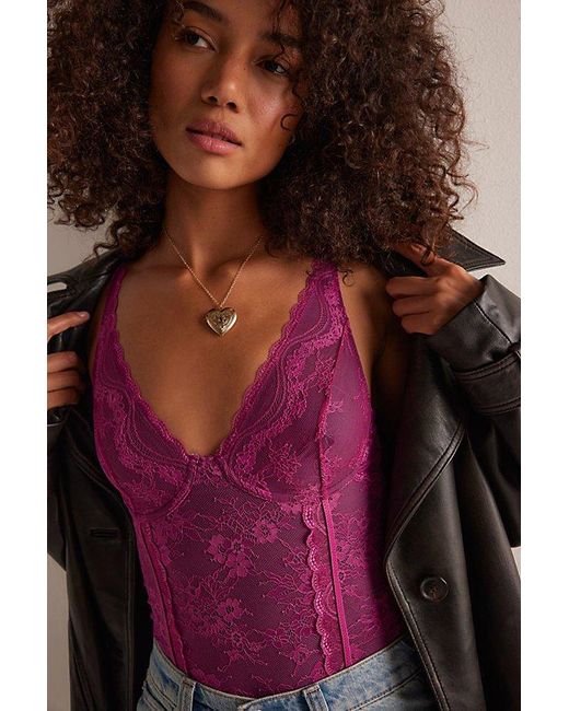Intimately By Free People Red Say You Love Me Bodysuit By