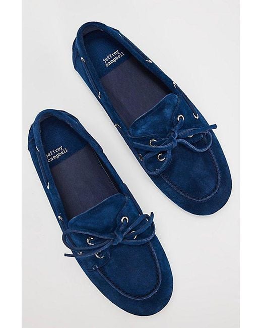 Jeffrey Campbell Blue Yachting Day Suede Boat Shoes