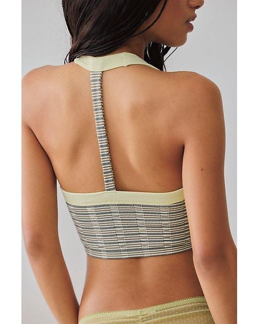 Intimately By Free People Green Wide Awake Striped Halter Tank Top By