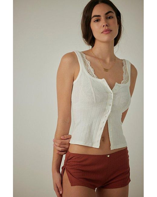 Intimately By Free People Brown Rose Garden Micro Shorts