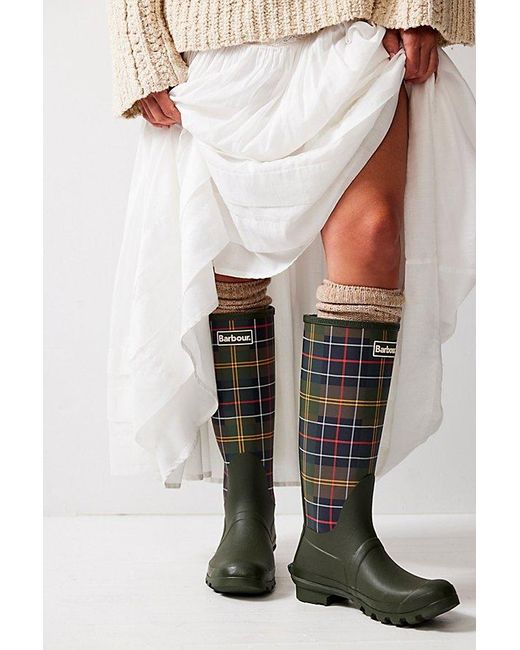 Barbour White Tartan Bede Boots