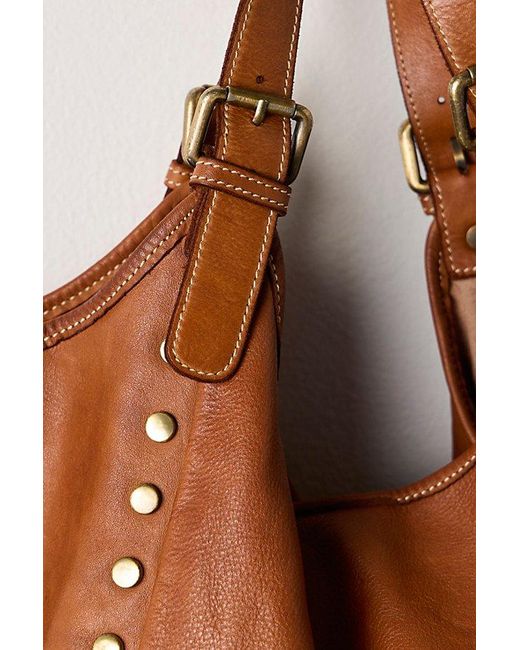Bolsa Nova Brown Slouchy Stud Tote