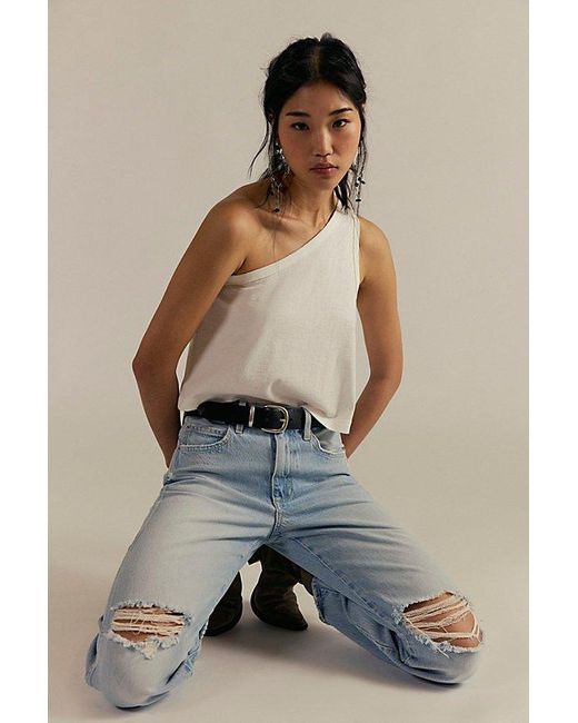 Free People White We The Free Sunny One-Shoulder Tank Top