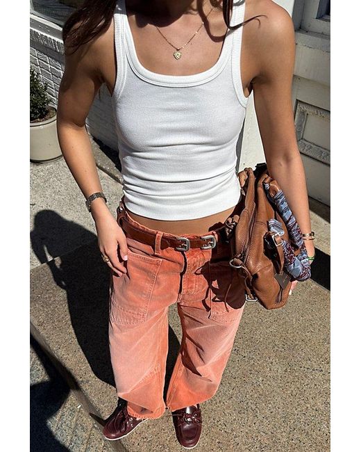 Free People Brown Minimalist Moxie Barrel Jeans