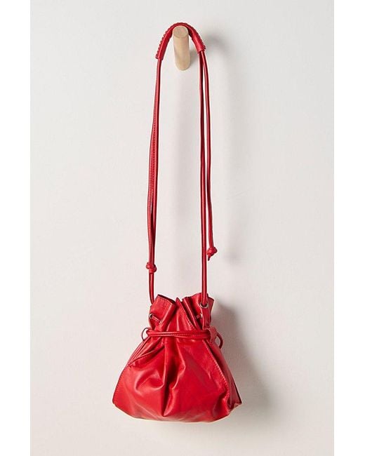 Free People Red Lucy Leather Pouch