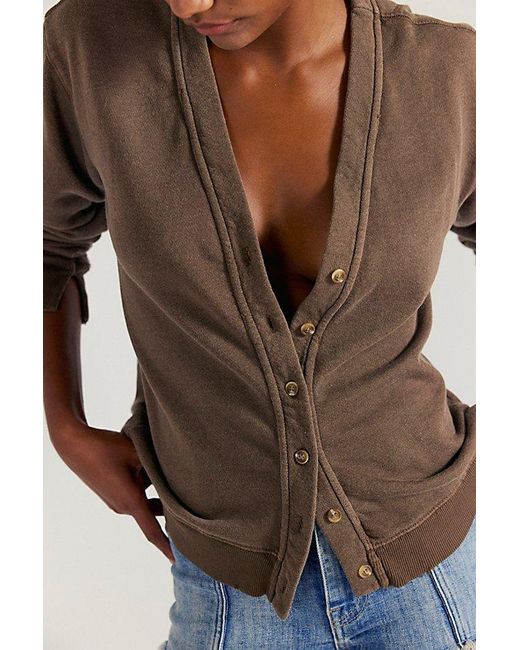 Free People Brown Take It Easy Cardigan