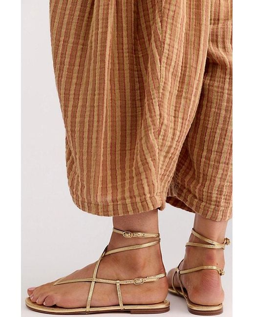 Sam Edelman Brown Clara Metallic Strappy Sandals By