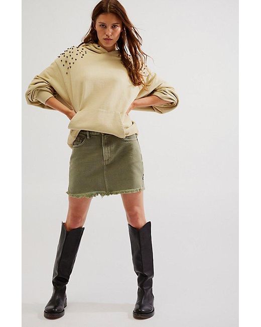 One Teaspoon Natural 2020 Denim Mini Skirt