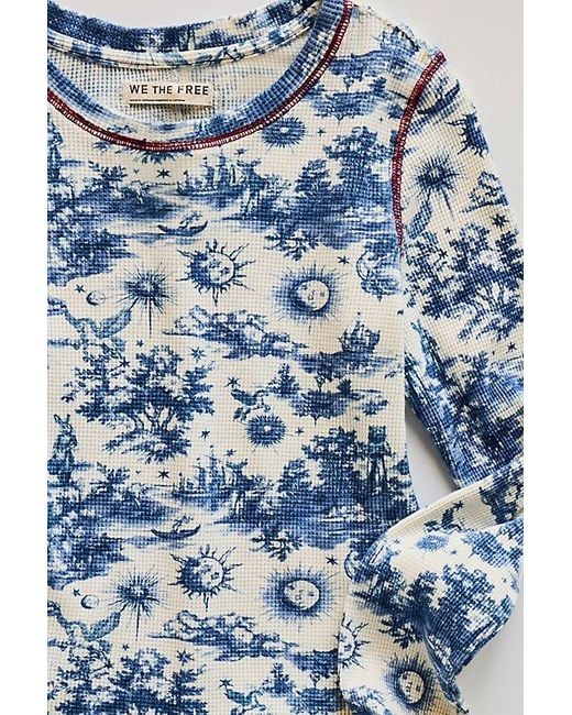 Free People Blue Toileidays Long Sleeve Thermal