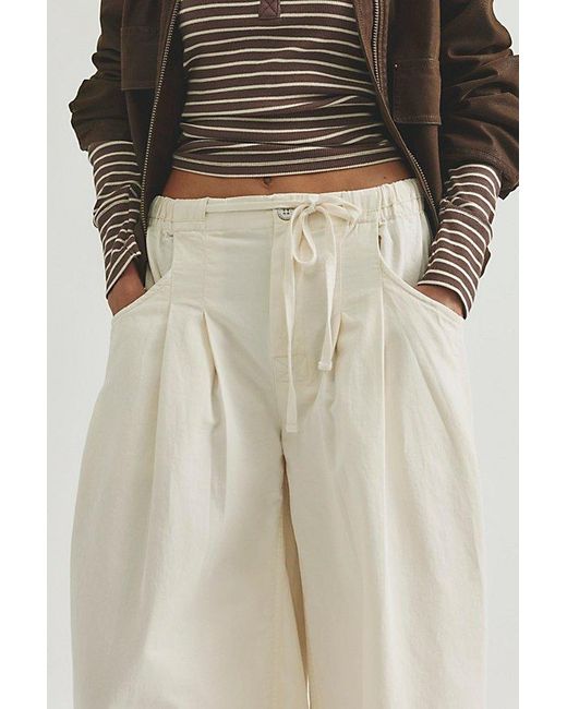 Free People White Telluride Wide-Leg Crop Pull-On Solid Pants