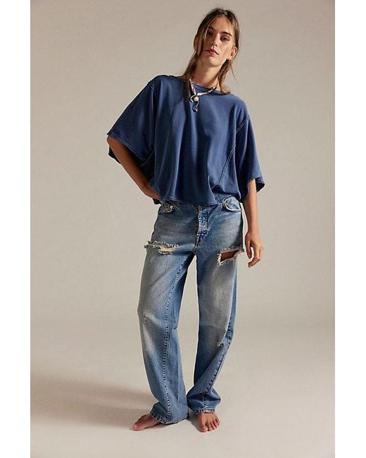 Free People Blue Next Level Tee