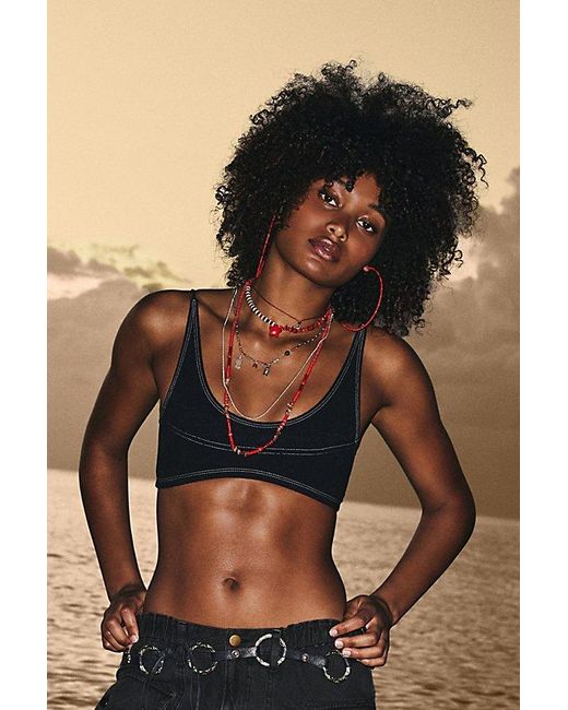 Free People Black Free-Est Farrah Crop Bikini Top
