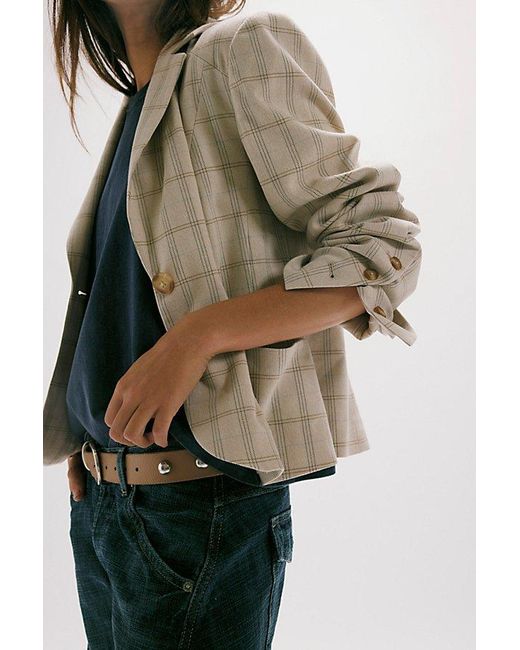 Free People Multicolor Whip Smart Plaid Blazer Jacket