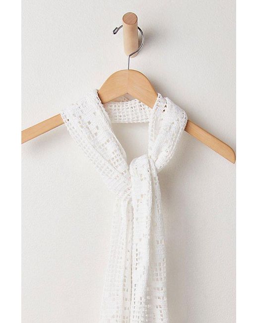 Free People Natural Kettel Crochet Roses Scarf