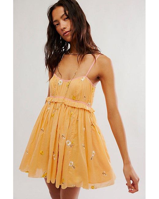 Free People Orange Alana Babydoll Dress