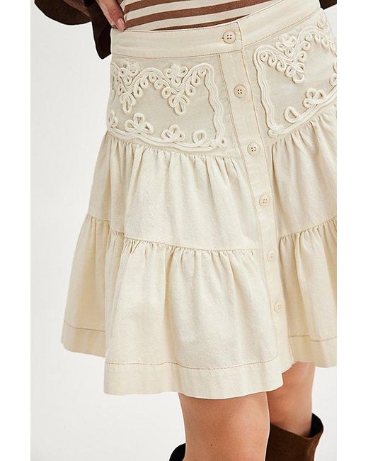 Free People Natural August Mini Skirt