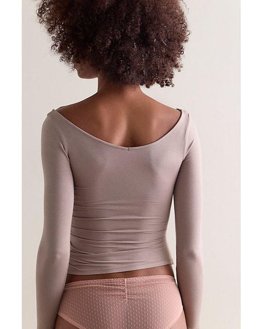 Intimately By Free People Brown That's A Wrap Layering Long Sleeve Top By