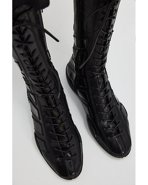 Miista Black Imogen Lace-Up Boots