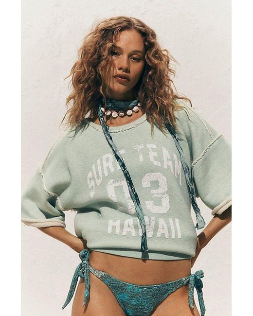 Free People Green Faded Memory Pullover