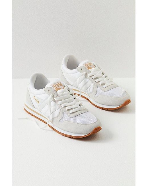 Gola White Daytona Sneakers At Free People In Beige/gold, Size: Us 6