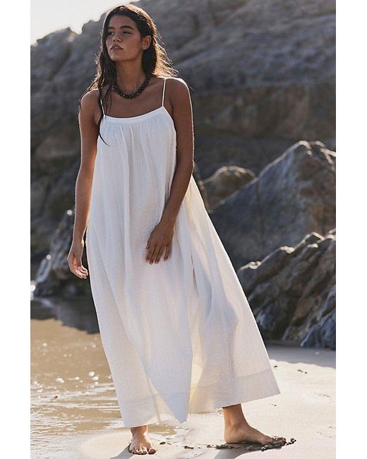 free-est Gray Marisol Textured Cotton Maxi Dress By
