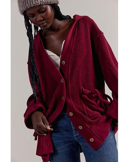 Free People Red Malibu Cardi