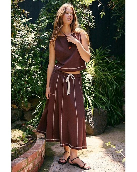free-est Red Venetia Skirt Co-Ord By