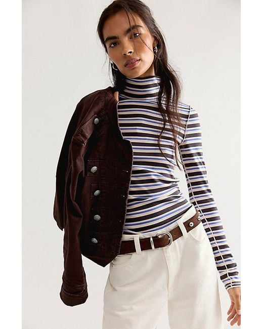 Free People Multicolor Good Good Stripe Turtleneck Top
