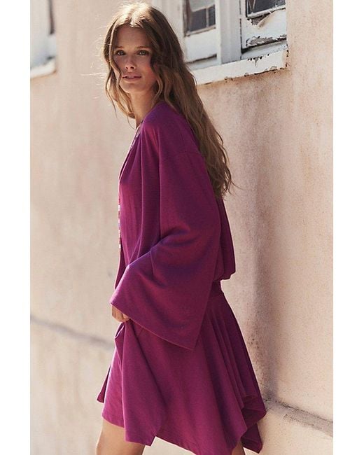 free-est Purple Good Feels Aiyana Mini Dress By