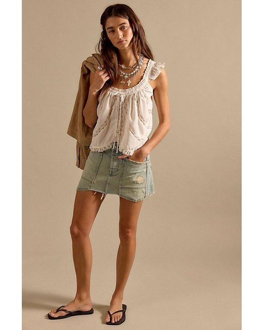 Free People Natural Dolly Denim Mini Skirt