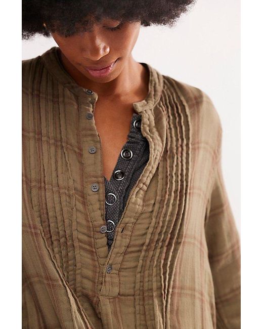 CP Shades Brown Yoko Plaid Tunic At Free People In Olivetto, Size: Small