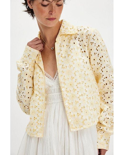 Free People White Dream A Little Dream Top